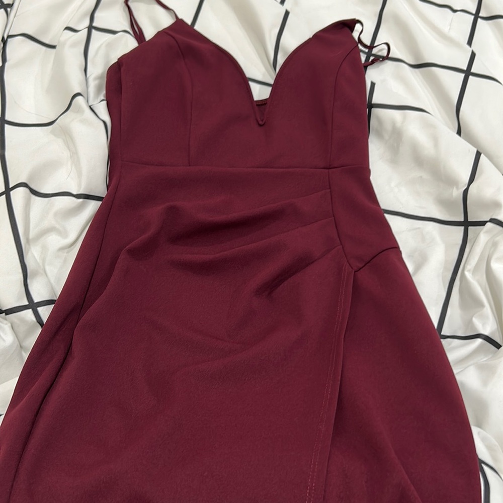 A cute maroon fancy dress
